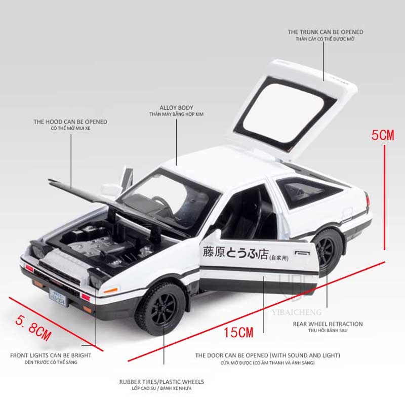 1/32 INITIAL D AE86 Alloy Car  - огляд і ціна Model Kit Initial D