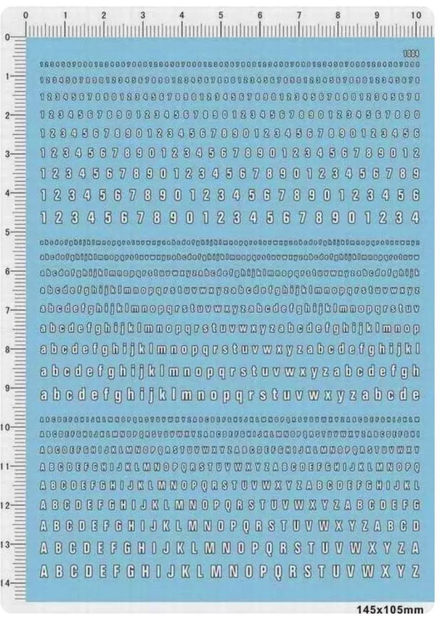 English Numbers and Letters Al - огляд і ціна Model Kit Water Decal