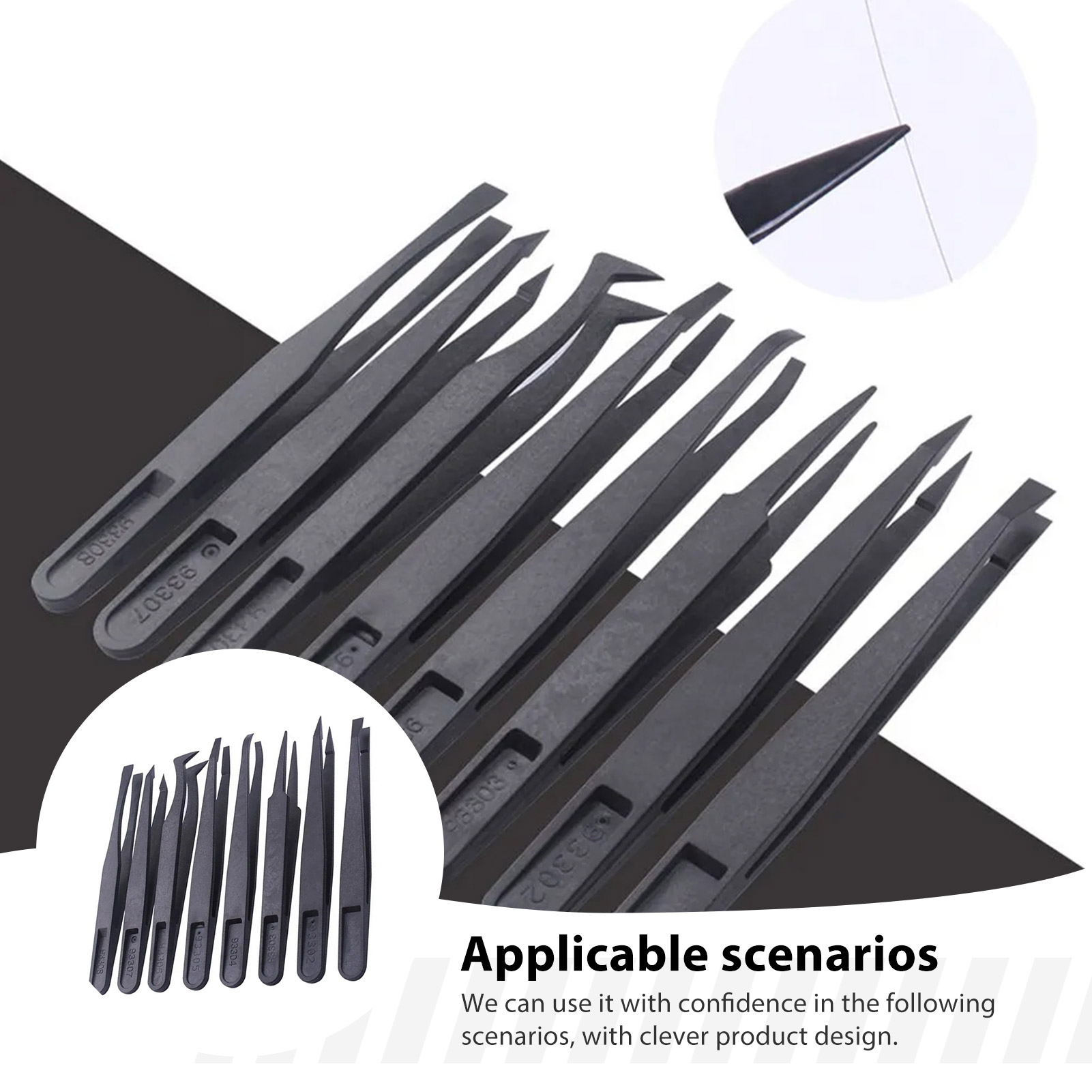 8pcs Carbon Fiber Tweezers Set - огляд і ціна Model Kit Water Decal