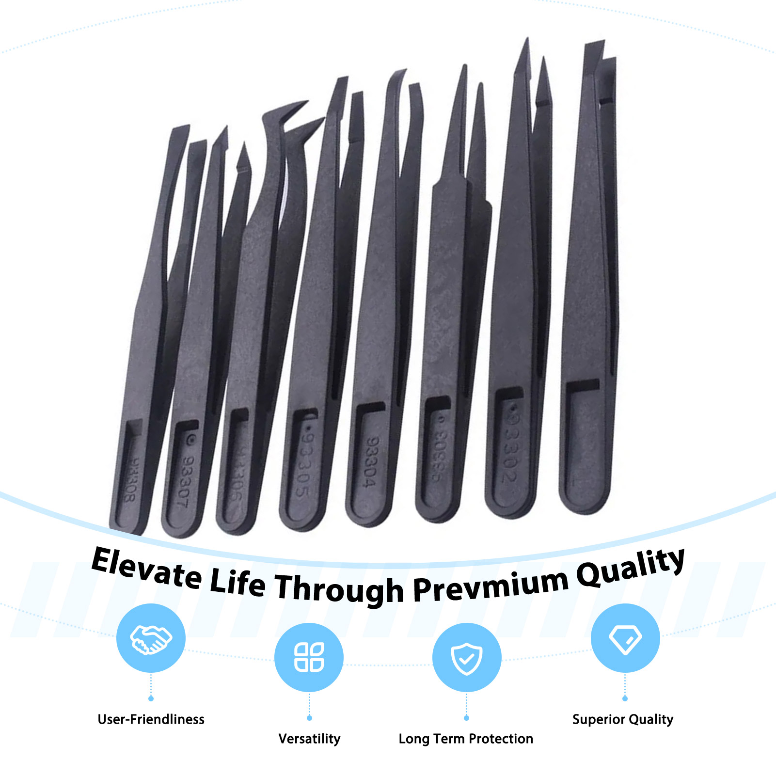 8pcs Carbon Fiber Tweezers Set - огляд і ціна Model Kit Water Decal