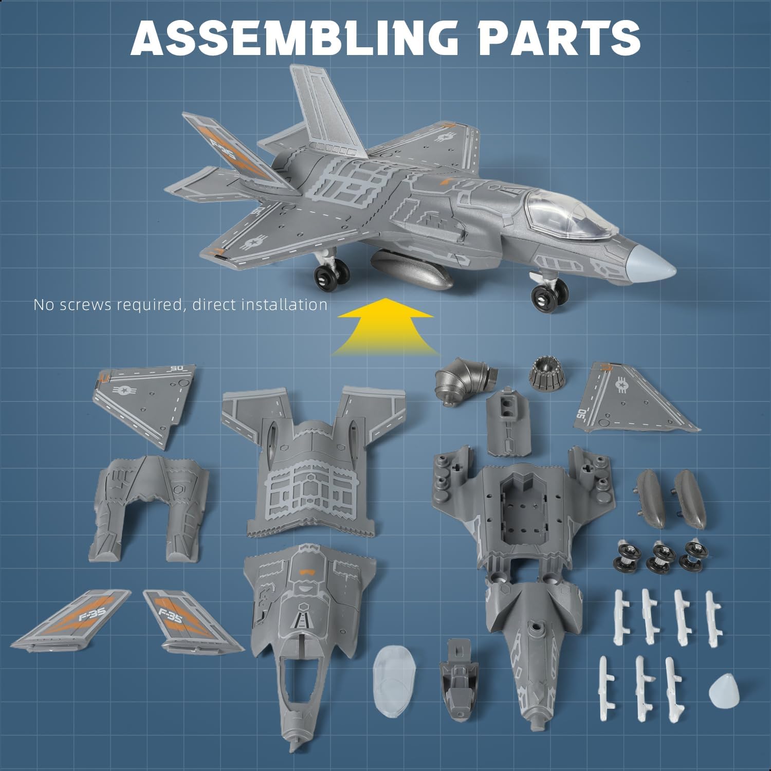 1:72 Scale F-35 Fighter Jet Qu - огляд і ціна Model Kit Instructions