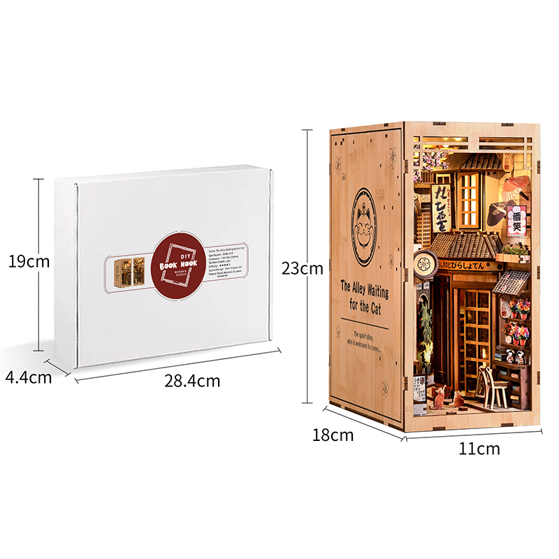 LED Wooden Book Nook Kit DIY 3 - огляд і ціна Model Kit Instructions